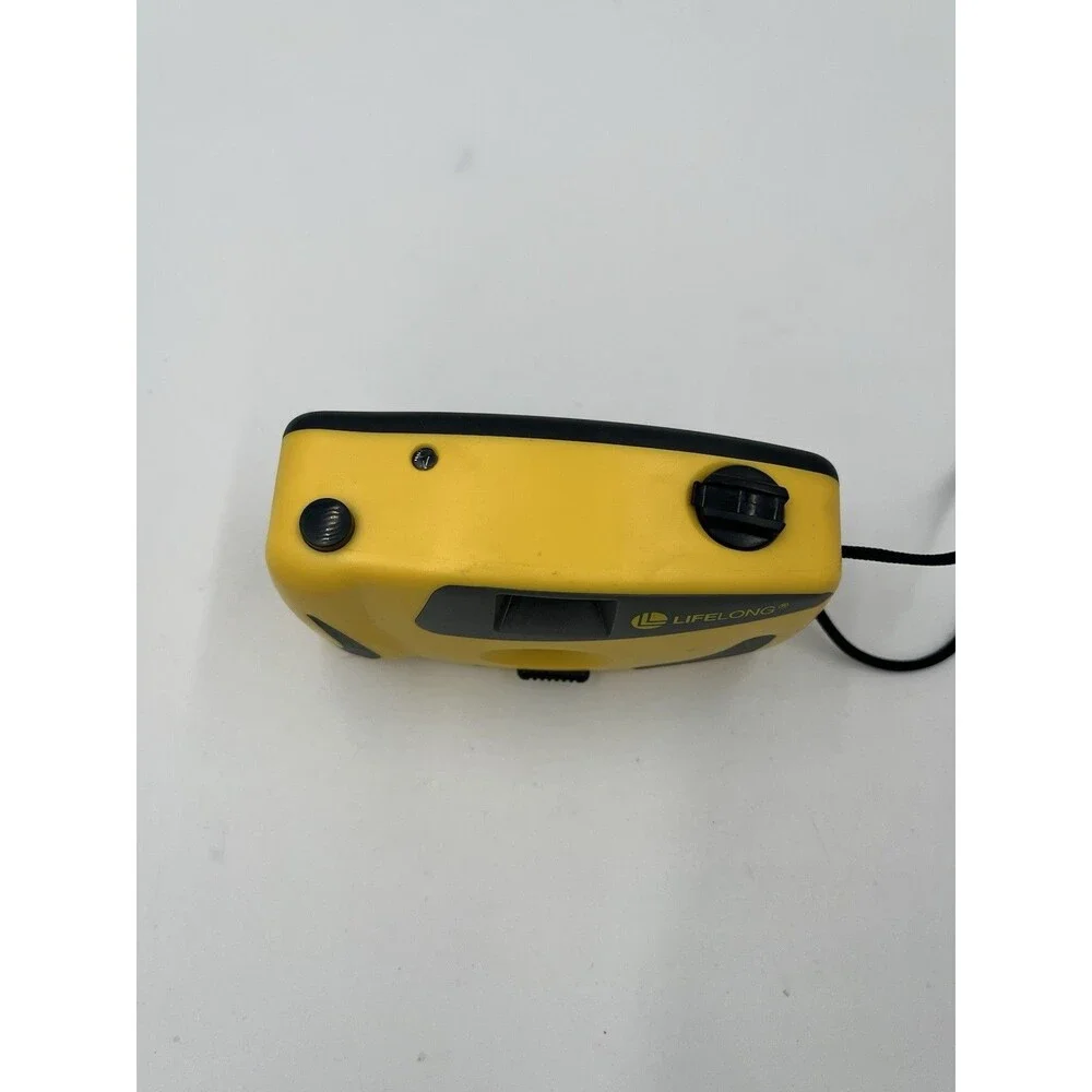 Vintage Lifelong Point And Shoot 35mm Camera With Carting Cord Yellow